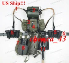 US STOCK WWII 98K Canvas Field Gear Replica 11pcs Combination Set w/ 110cm Belt
