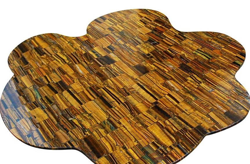 18"x18" Yellow Tiger Eye Coffee Table, Tiger Eye SunBurst Table Top,Gemstone top - Image 3 of 3