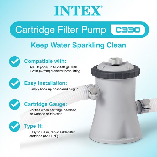Intex 28601EG 330 GPH Easy Set Swimming Pool Cartridge Filter Pump(Open Box) - Picture 4 of 8