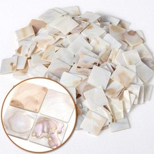 MDLUU 350Pcs Mother of Pearl Mosaic Tiles, Natural Shell 14624, Beige