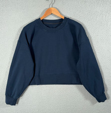 Lululemon Sweatshirt Womens 4-6 Oversized Cropped Pullover Navy