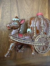 Vintage Donkey Decanter Bottle Bud Vase Brown Ceramic Kitsch Made in Japan