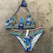 NWT Cupshe Blue Bikini Two Piece Swimsuit Women's LARGE