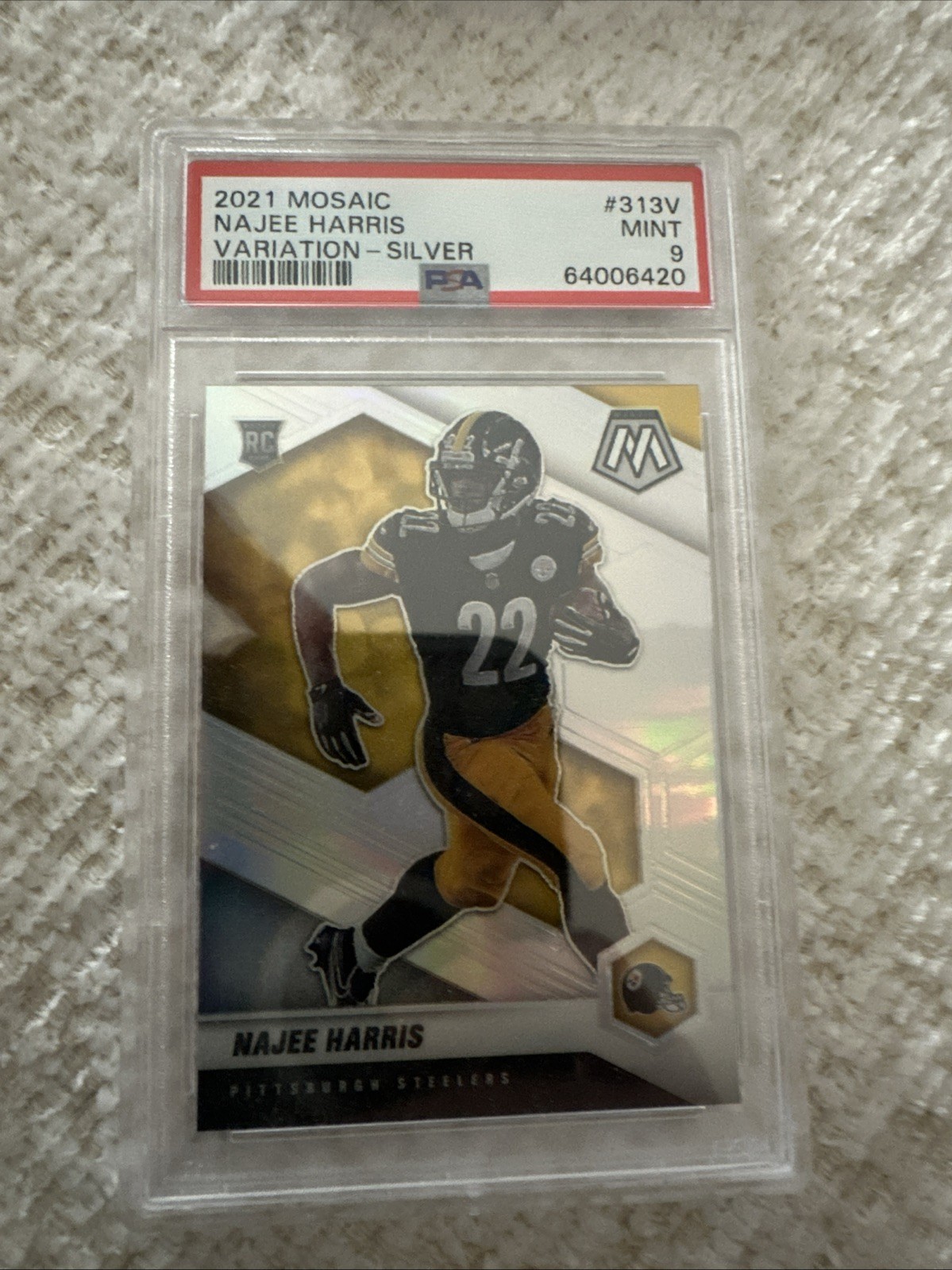 2021 Mosaic Najee Harris Variation Silver Rookie PSA 9 Mint #313V