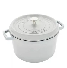 Staub Round Dutch Oven, 7 qt. White Truffle. New In Box.
