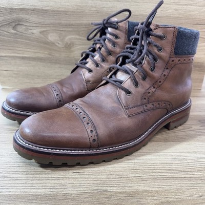 Johnston Murphy J&m 1850 Mens Karnes Cap Toe BOOTS Dark Brown