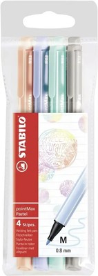 Filzschreiber - STABILO pointMax - 4er Pack - Pastellfarben - kobaltblau...
