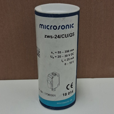microsonic ZWS-24/CU/QS Ultrasonic Distance Sensor 20-30 VDC 0-10V Analog Output