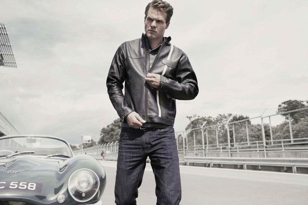 Men Jaguar Jacket Grey Leather 40 /L / 48
