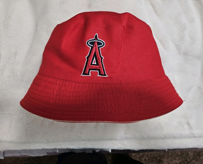 Los Angeles Angels MLB Reversible Bucket Hat Red/Tan 