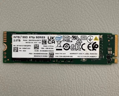 Intel 670p Series SSDPEKNU020TZ 2.0TB 2280 M.2 PCIe NVMe Solid State Drive - Bild 1 von 2