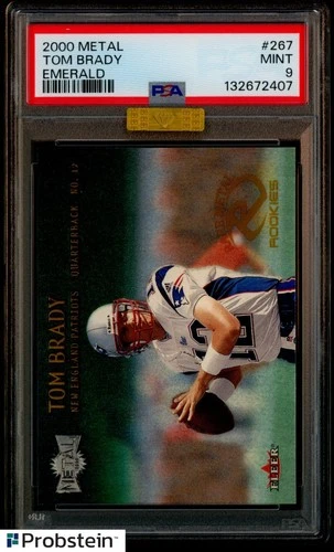 2000 Metal Emerald #267 Tom Brady Patriots RC Rookie PSA 9 MBA GOLD DIAMOND