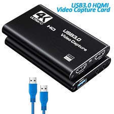 4K HDMI Capture Card for Streaming, Full HD 1080P 60FPS USB Cam Link Game Audio