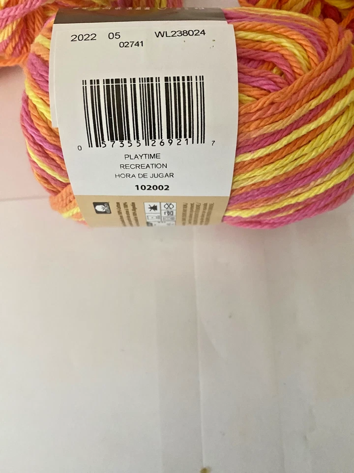 4 New Skeins Lily Sugar ‘N Cream Yarn Playtime 2 oz 95 Yrds each - Image 3 of 3