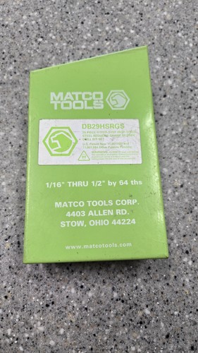 Jeu De Forets Matco Tools Hyper-Step DB29HS – 29 Pièces Acier, USA