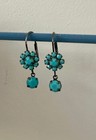 Boutique Turquoise & Brown Stone Necklace and Dangle Earring Set Oxidized Silver — photo 4