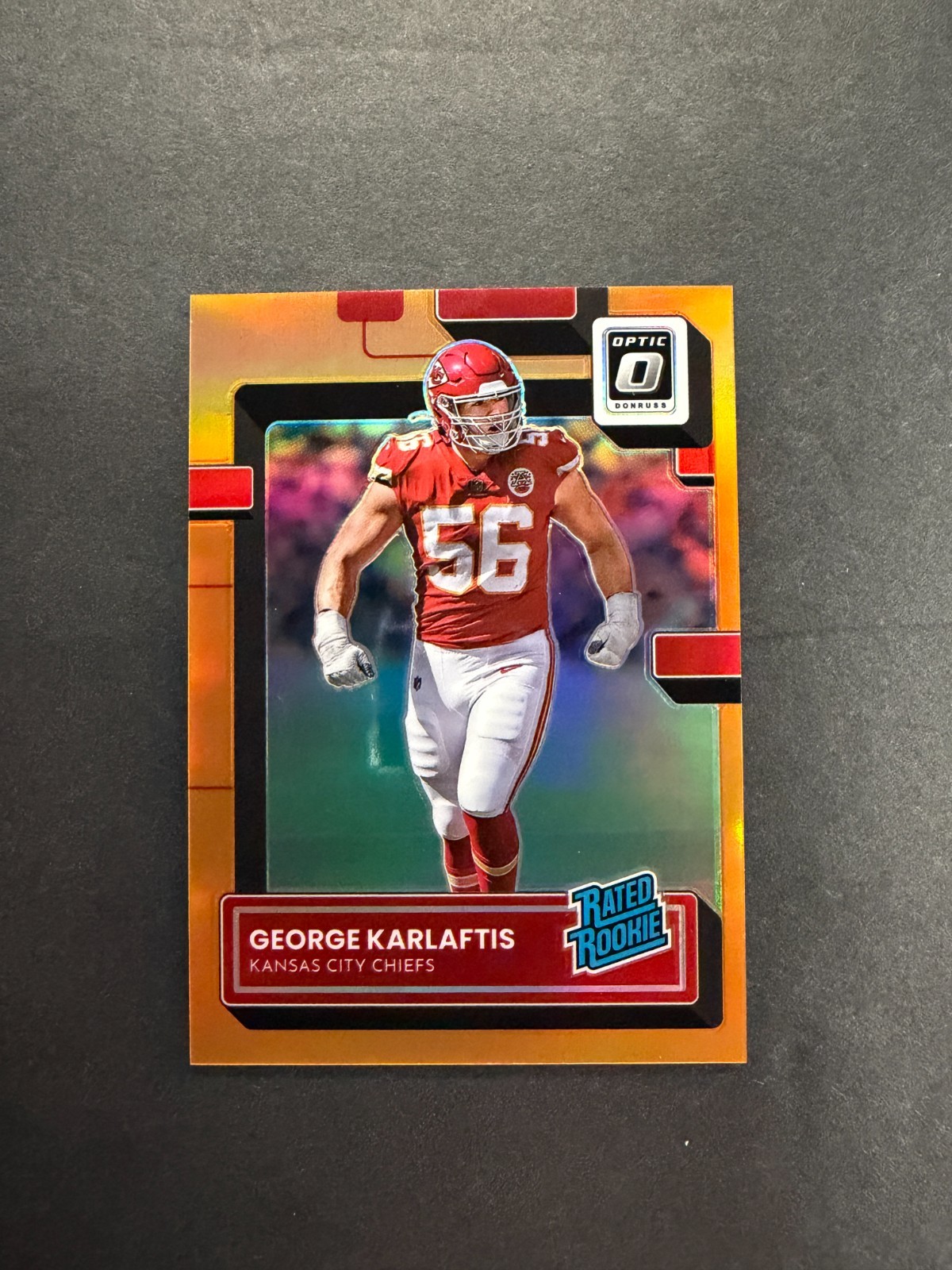 George Karlaftis 2022 Panini Donruss Optic Rated Rookie Orange /199 #256