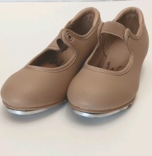 Tap Shoes 10C Girls Beige Slip On Dance Size 10 Kids Heels Dance