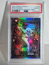 2024 Topps Holiday Masyn Winn BLUE METALLIC TREE Variation Rookie PSA 10 POP 1