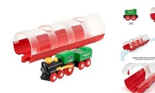 World 33892 - Classic Steam Train  Tunnel - 3 Piece Wooden Toy Train Set 