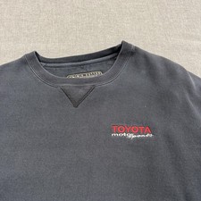 Vintage Toyota Motorsports Sweatshirt Heavyweight Cotton Mens XL Black Pullover