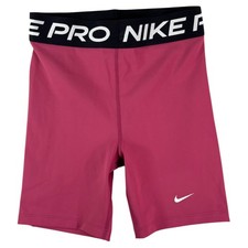 Nike Pro Dri Fit Fitness Shorts Girls XL Pink Mid Rise Elastic Waist Quick Dry
