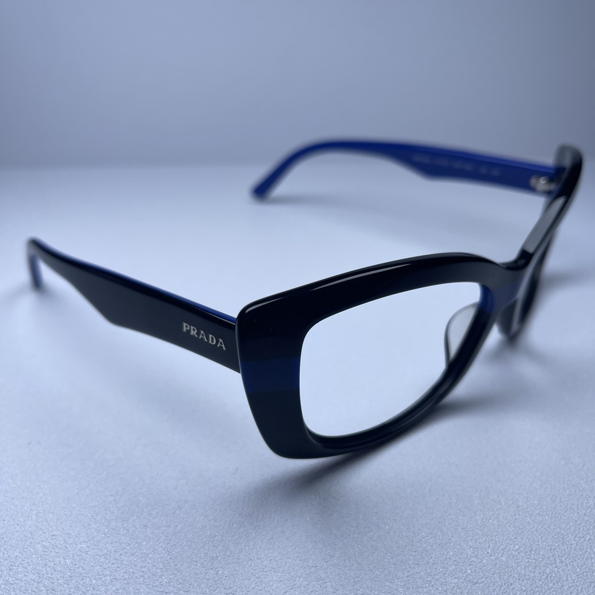 Prada Italy B SPR 03N 57[]18 Black / Blue Eyeglasses / Frames D87