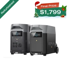 EcoFlow DELTA Pro Power Station+Extra Battery 7200Wh Certified Refurbished, LFP