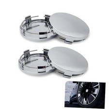 Car Wheel Hub Center Cap, 2.36" OD 2.2" ID Wheel Hub Modification 4 PCS Silver