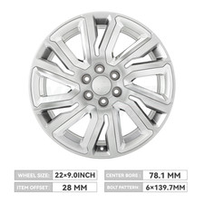 New 22x9 Wheel For 2000-2026 Chevy Gmc Sierra 1500 Yukon Silver Rim 84799391