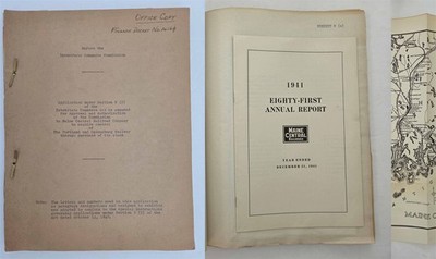 1943 antique MAINE CENTRAL RAILROAD PORTLAND & OGDENSBURG ICC FINANCE DOCKET MAP