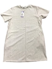New Steve Madden Women's Short Sleeve Sweater Dress Size XXL Heather Oatmeal $79