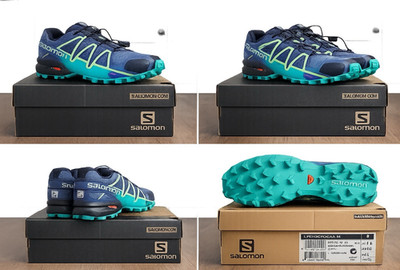 Salomon Speedcross 4 Trail Shoes Men's US 8 Medium Blue/Green/Teal MPN
