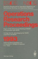 Operations Research Proceedings 1993 Harald Dyckhoff