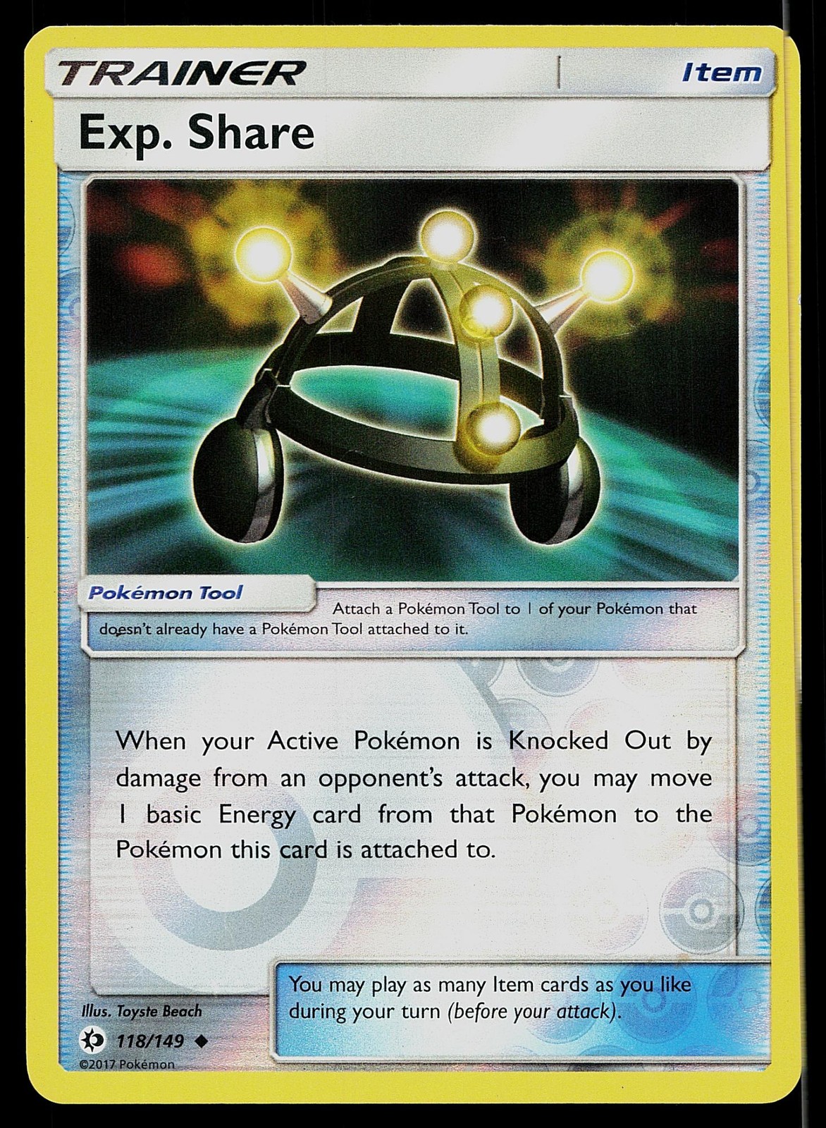 Pokemon Card SM Base Set Exp. Share 118/149 Uncommon Reverse Holo