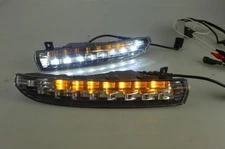 Pair Led Drl Daytime Running Driving W/turn For Vw Passat Cc 2010-2012