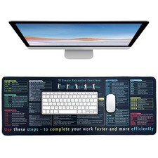 Large XL Excel Cheat Sheet Desk Pad and Mat 31.5" x 31.5" x 11.8", Black