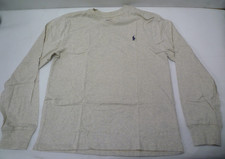 Image of Ralph Lauren Polo Boys T Shirt Top V-Neck L/S Age 13 - 14 Off White - RL XL New