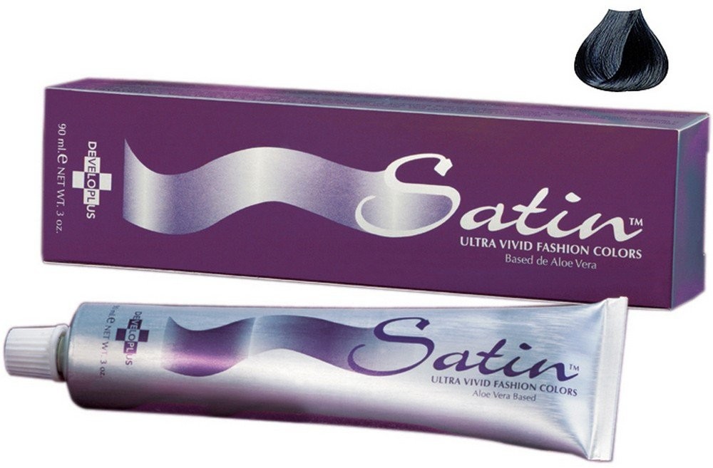 Developlus Satin Blue Black Hair Color, 1BB, 3 Ounce 3 (Pack