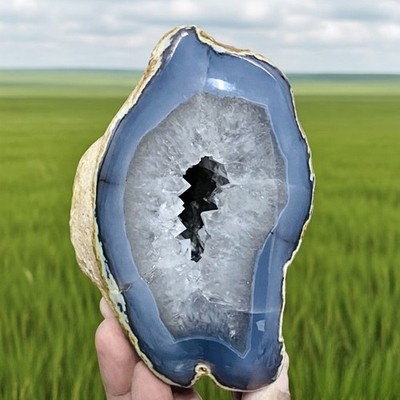 3.51LB Natural agate crystal cave, quartz crystal mineral specimen