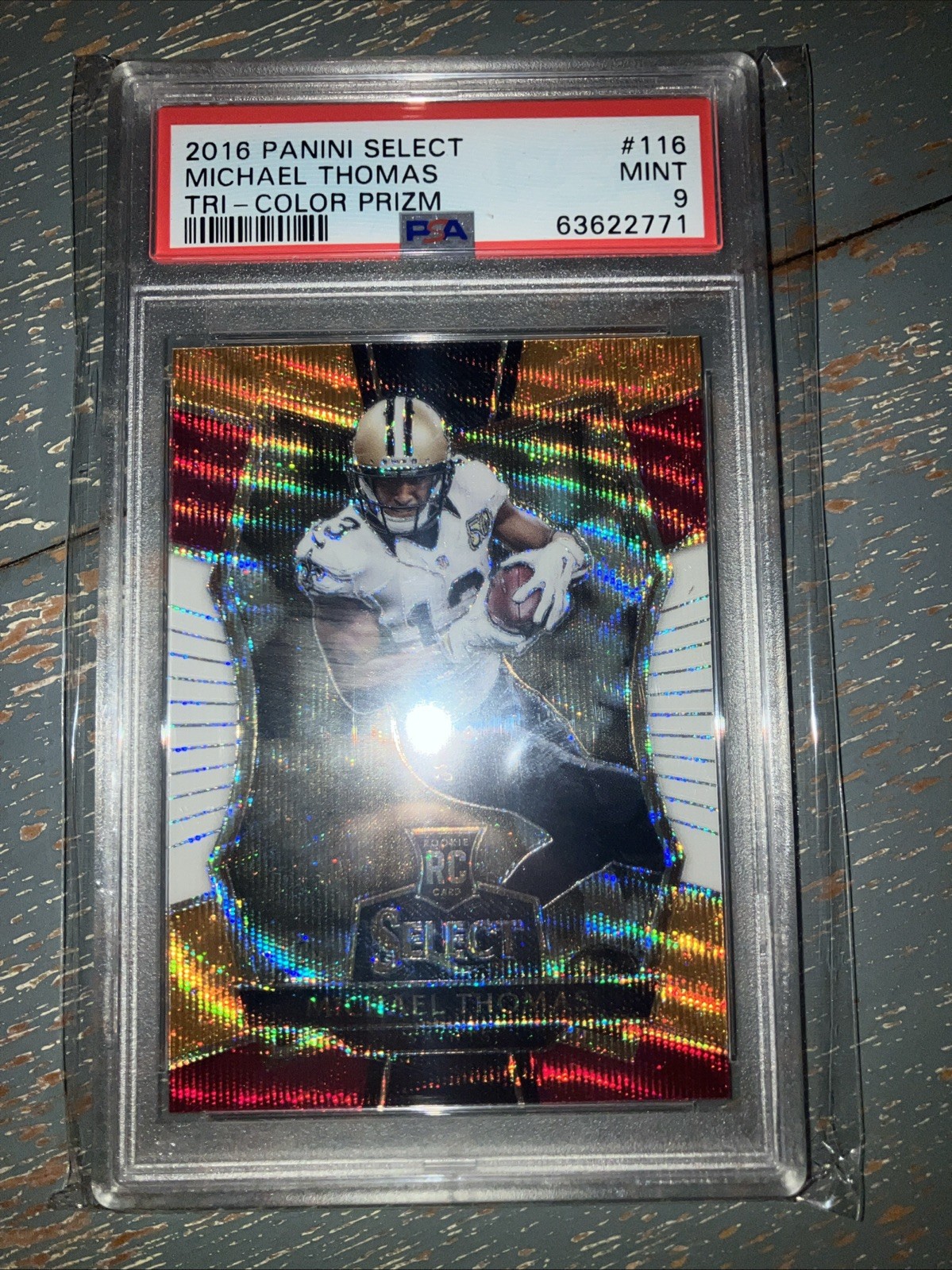 PSA 9 2016 Panini Select Michael Thomas #116 Tri-Color Prizm (RC)