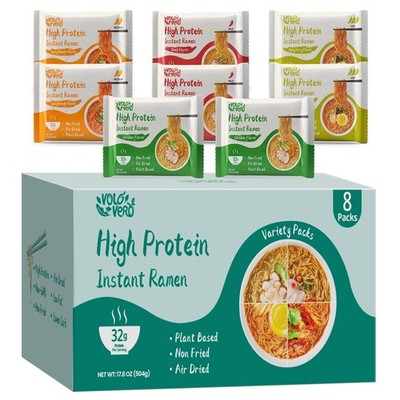 VOLO VERO Protein (32g) Ramen Variety Pack - Chicken, 2.23 Ounce (Pack of 8) 