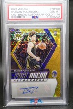2023 NBA Panini Mosaic BRANDIN PODZIEMSKI Fast Break Auto GOLD ROOKIE /10 PSA 10