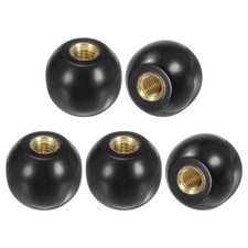 5Pack Threaded Ball Knobs M6 Female Thread 20mm Dia Thermoset Knob Black