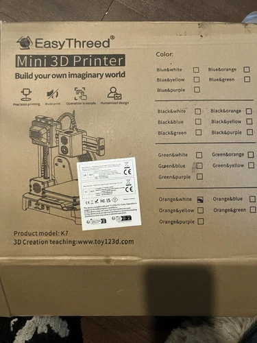 EasyThreed K7 Portable Mini 3D Printer Open Box Never Used 40 Meters Of Filament