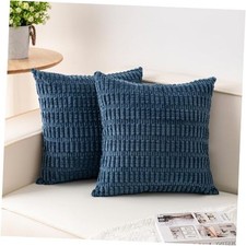 Pack of 2 Corduroy Decorative Throw Pillow Covers 18" x 18" Pack of 2 Teal