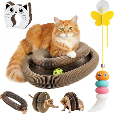 Kitty Curls Cat Toy (Large) Twisty Paws Kurlz | Magnetic Magic Organ Cat Scratch