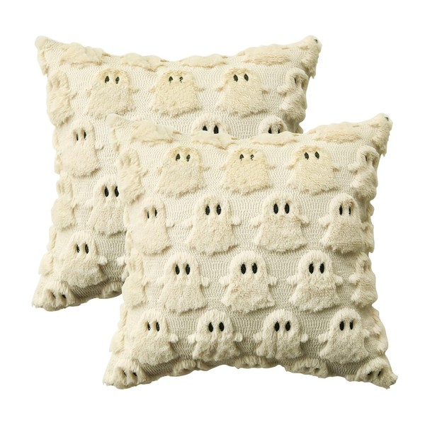 KissenhüLlen FüR Dekorative Kissen PlüSch-Set 2-Teilig Weiß 50X50 Cm-image