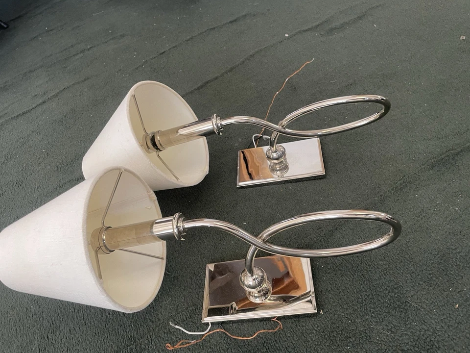 Waterworks Blue Note Wall Mounted Single Arm Sconce with Fabric Shade Set of 2 - Image 4 of 4