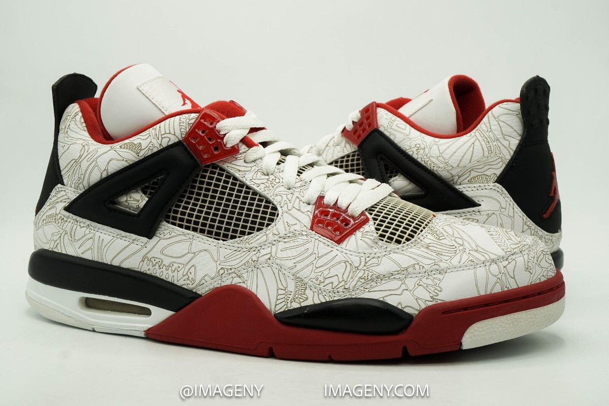 AIR JORDAN IV 4 RETRO 2005 NEW SIZE 14 LASER WHITE VARSITY AIR JORDAN IV 4 RETRO 2005 NEW SIZE 14 LASER WHITE VARSITY